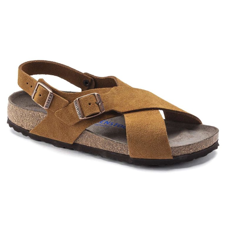 Yellow Birkenstock Tulum Suede Leather Women's Two Strap Sandals | tJQsWAoFOwD