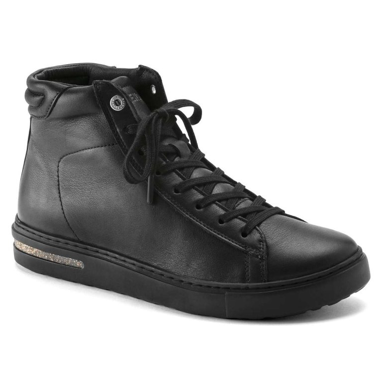 Black Birkenstock Bend Mid Leather Women's Sneakers | eBEasktXeE8