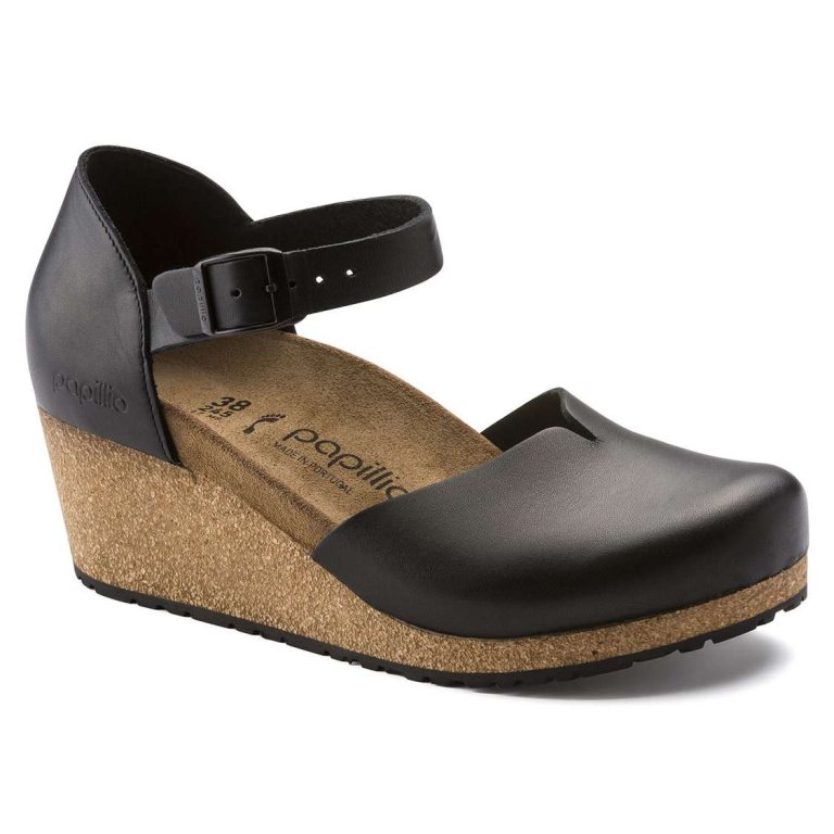 Black Birkenstock Mary Leather Women's Wedges Sandals | CteN3wSfgfY