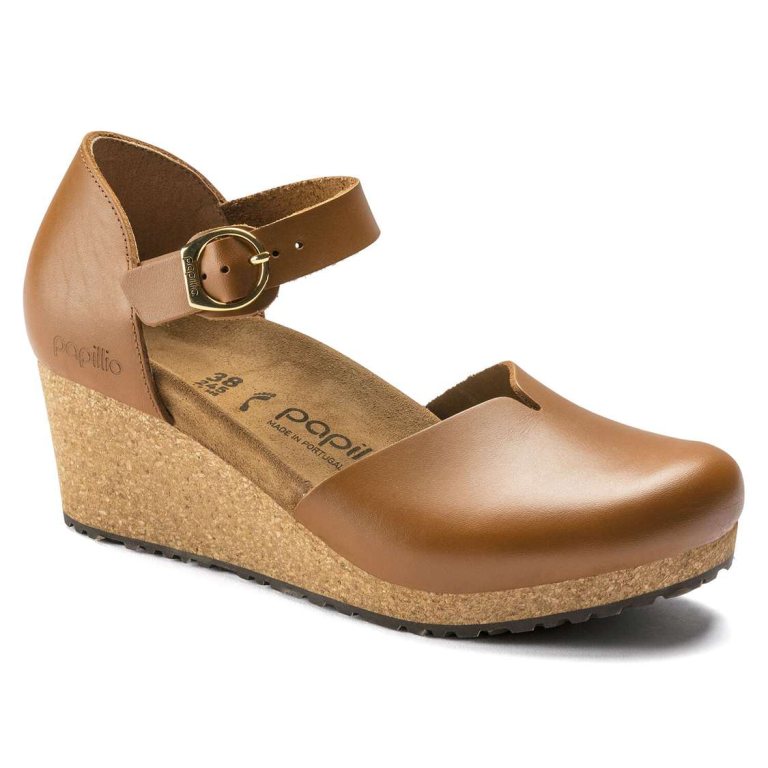 Brown Birkenstock Mary Leather Women's Wedges Sandals | MN8frStftqa
