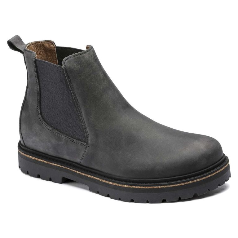 Deep Grey Birkenstock Stalon Nubuck Leather Women's Boots | CTWJlbi1Gmi