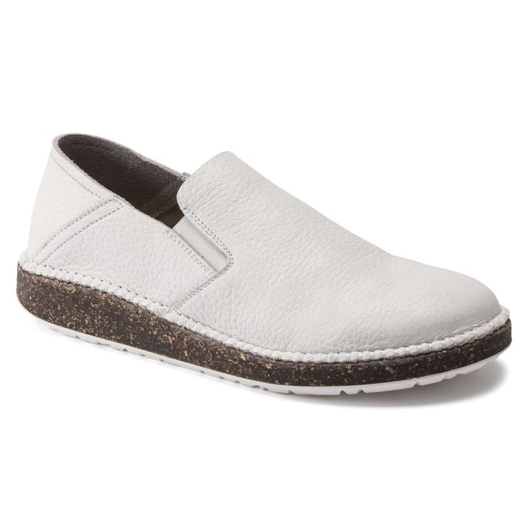 White Birkenstock Callan Leather Women's Low Shoes | LaNZK5k87mp