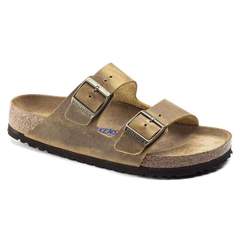 Yellow Birkenstock Arizona Soft Footbed Oiled Leather Men's Two Strap Sandals | HJhBETFvdg5