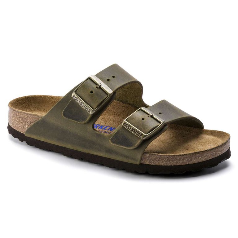 Yellow Birkenstock Arizona Soft Footbed Oiled Leather Men's Two Strap Sandals | N1QU23RnC1J