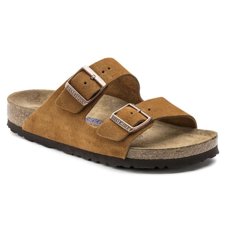 Yellow Birkenstock Arizona Soft Footbed Suede Leather Men's Two Strap Sandals | iIc66VYTEso