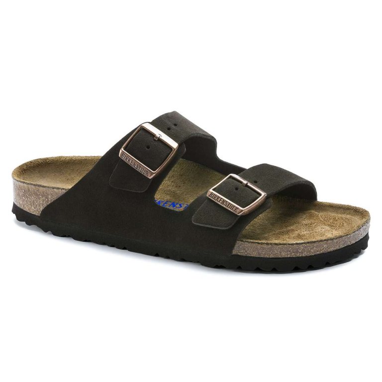 Yellow Birkenstock Arizona Soft Footbed Suede Leather Men's Two Strap Sandals | n2DcNv8ZLeo