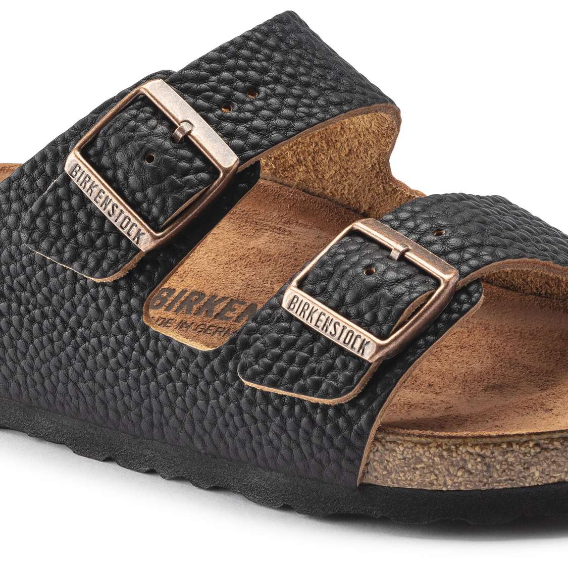 Black Birkenstock Arizona Leather Men's Two Strap Sandals | j68FwuR6f9i