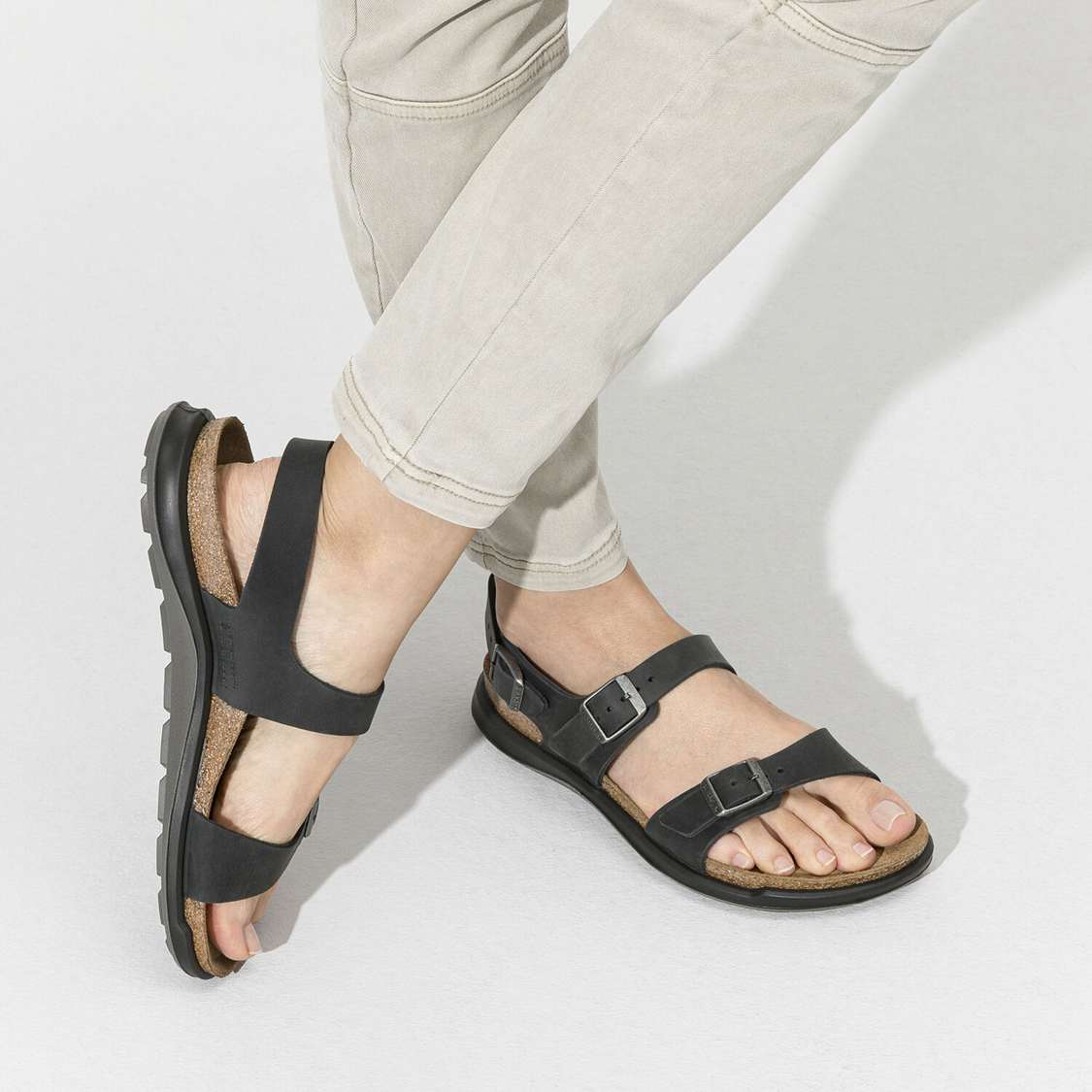 Black Birkenstock Sonora Oiled Leather Women's Back Strap Sandals | NH5GM1DY9lu