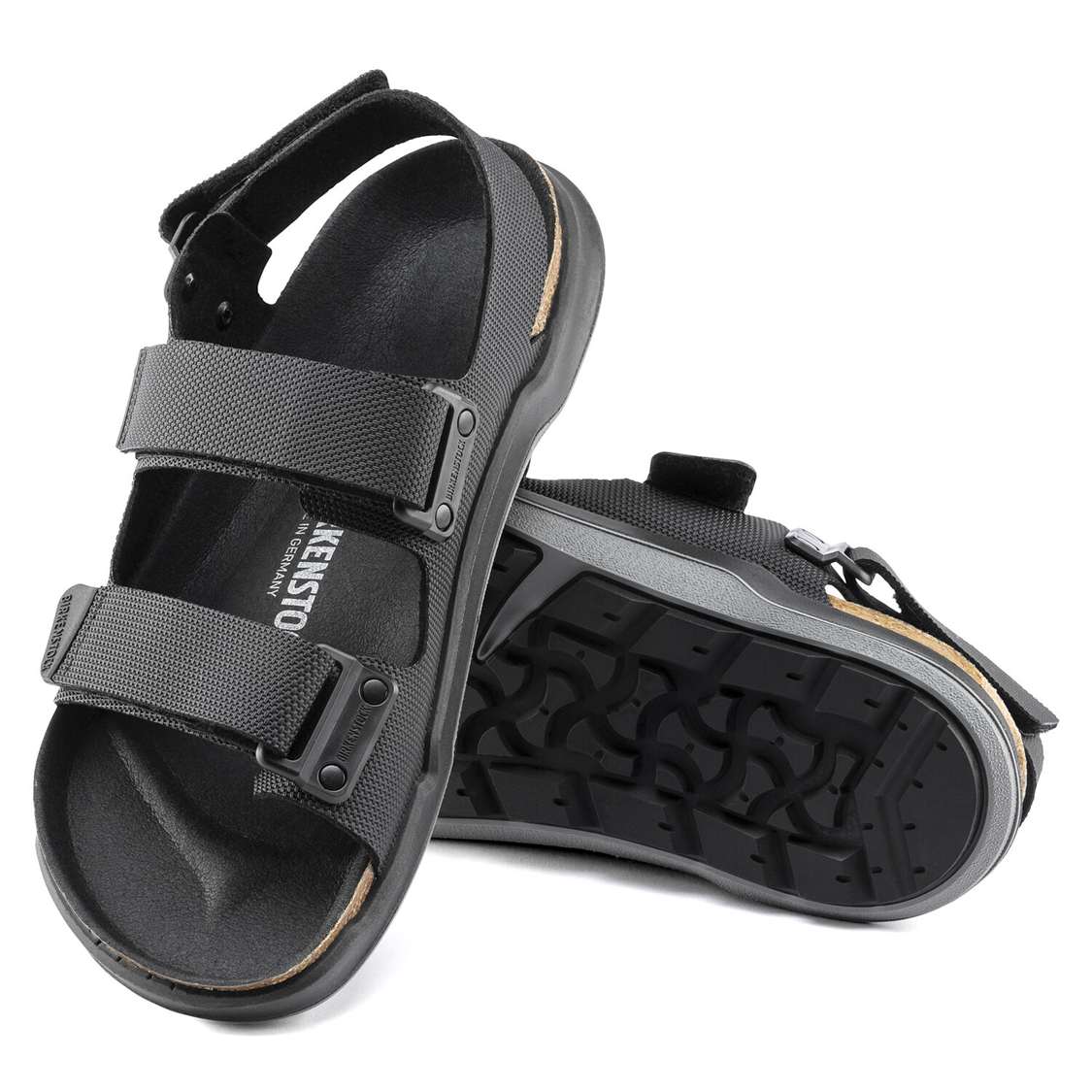 Black Birkenstock Tatacoa Birko-Flor Men's Two Strap Sandals | eGsY4IrbtEN