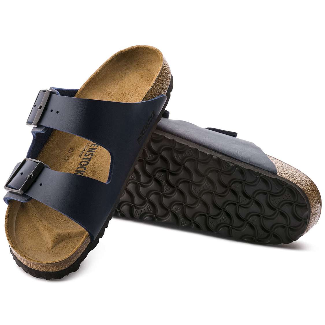 Blue Birkenstock Arizona Birko-Flor Men's Two Strap Sandals | 36YVAhWdhms