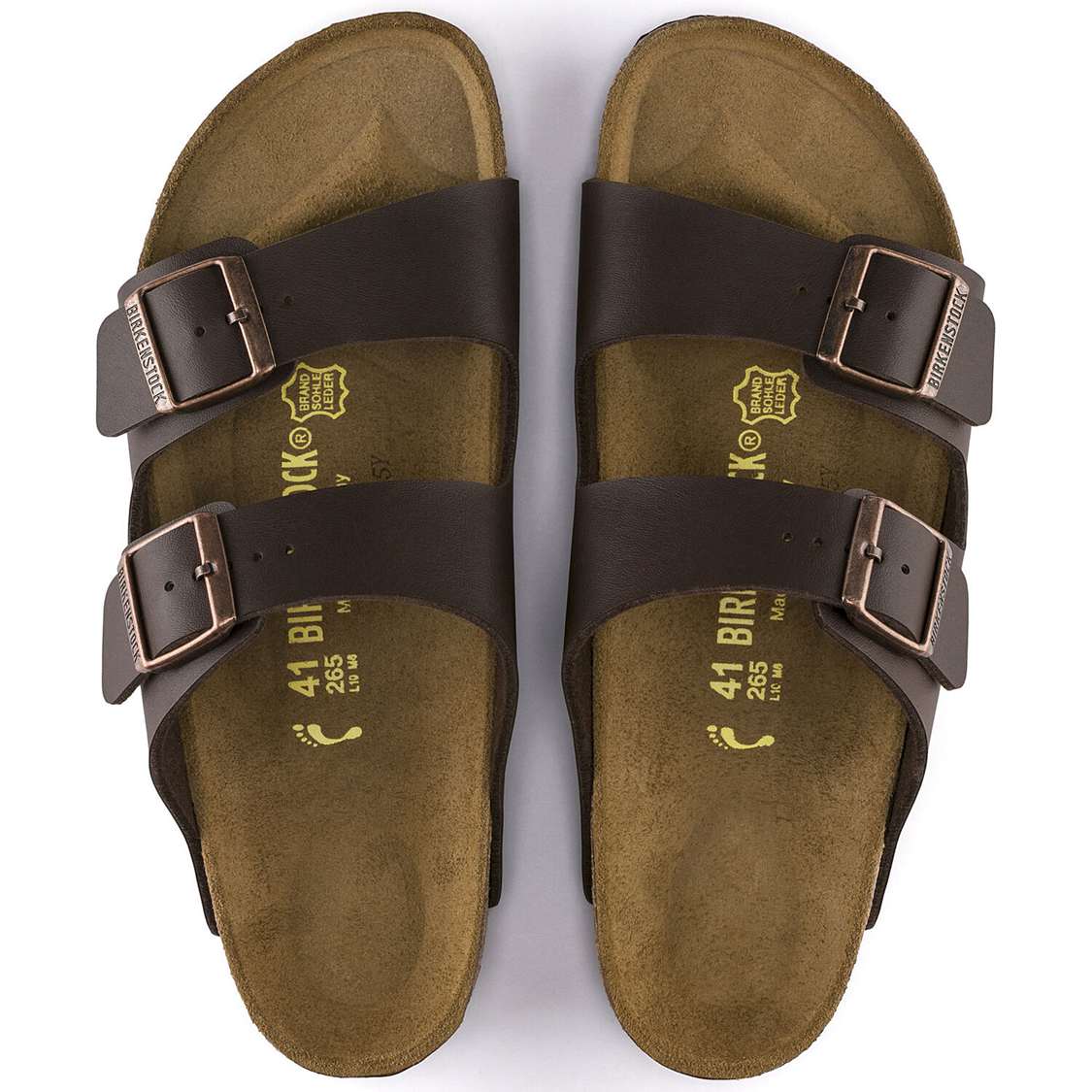 Dark Brown Birkenstock Arizona Birko-Flor Men's Two Strap Sandals | KOawdKaCaYc