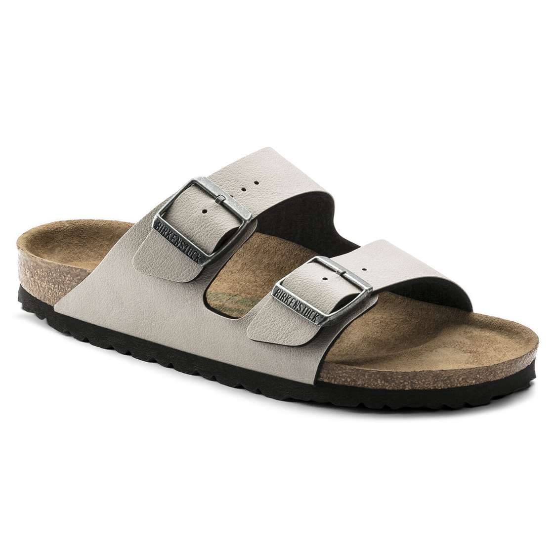 Grey Birkenstock Arizona Vegan Birko-Flor Women\'s Two Strap Sandals | WFc6mDzWR9T