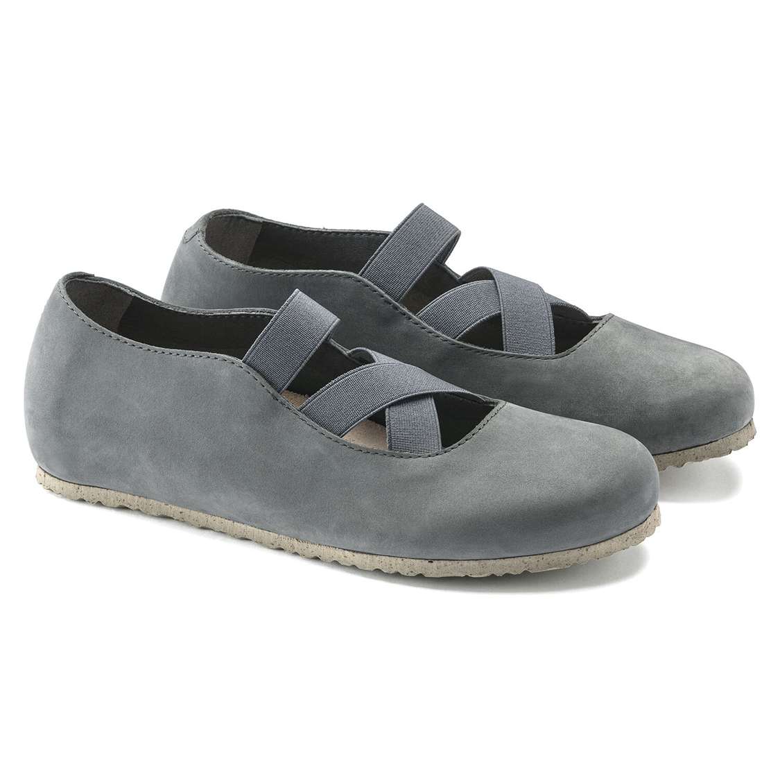 Grey Birkenstock Santa Ana Nubuck Leather Women's Low Shoes | 5Qt7YkT9zeJ
