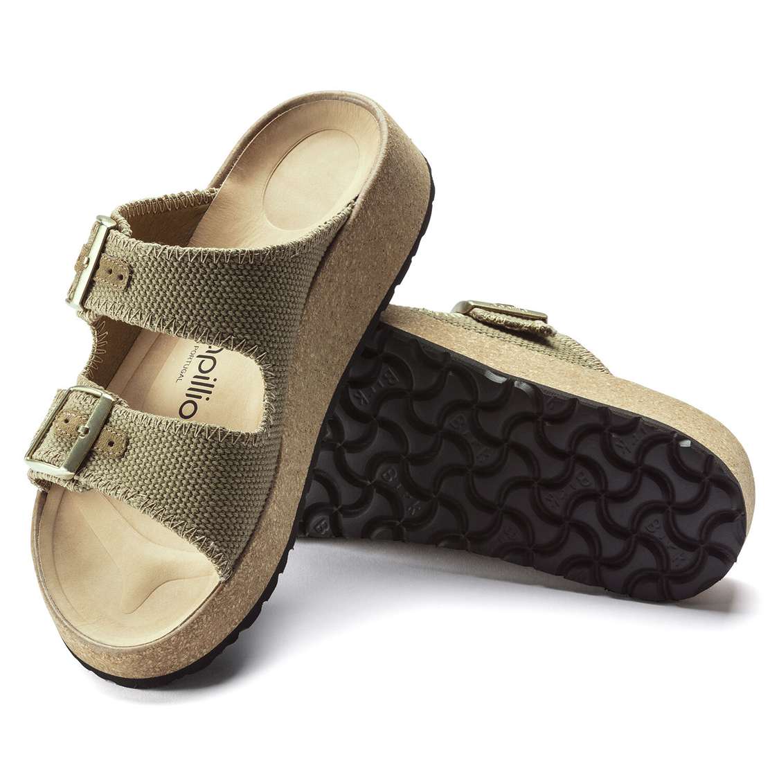 Khaki Birkenstock Gabriela Natural Fibre Mix Women's Platforms Sandals | 9GlQjK9fLC6