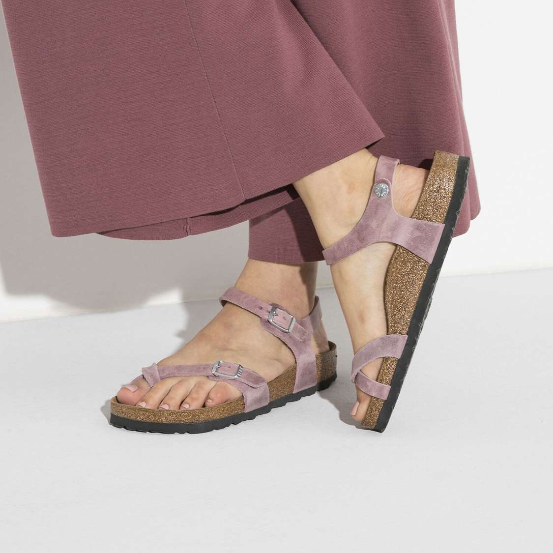 Lavender Birkenstock Taormina Oiled Leather Women's Back Strap Sandals | KmgVO4MQcpV