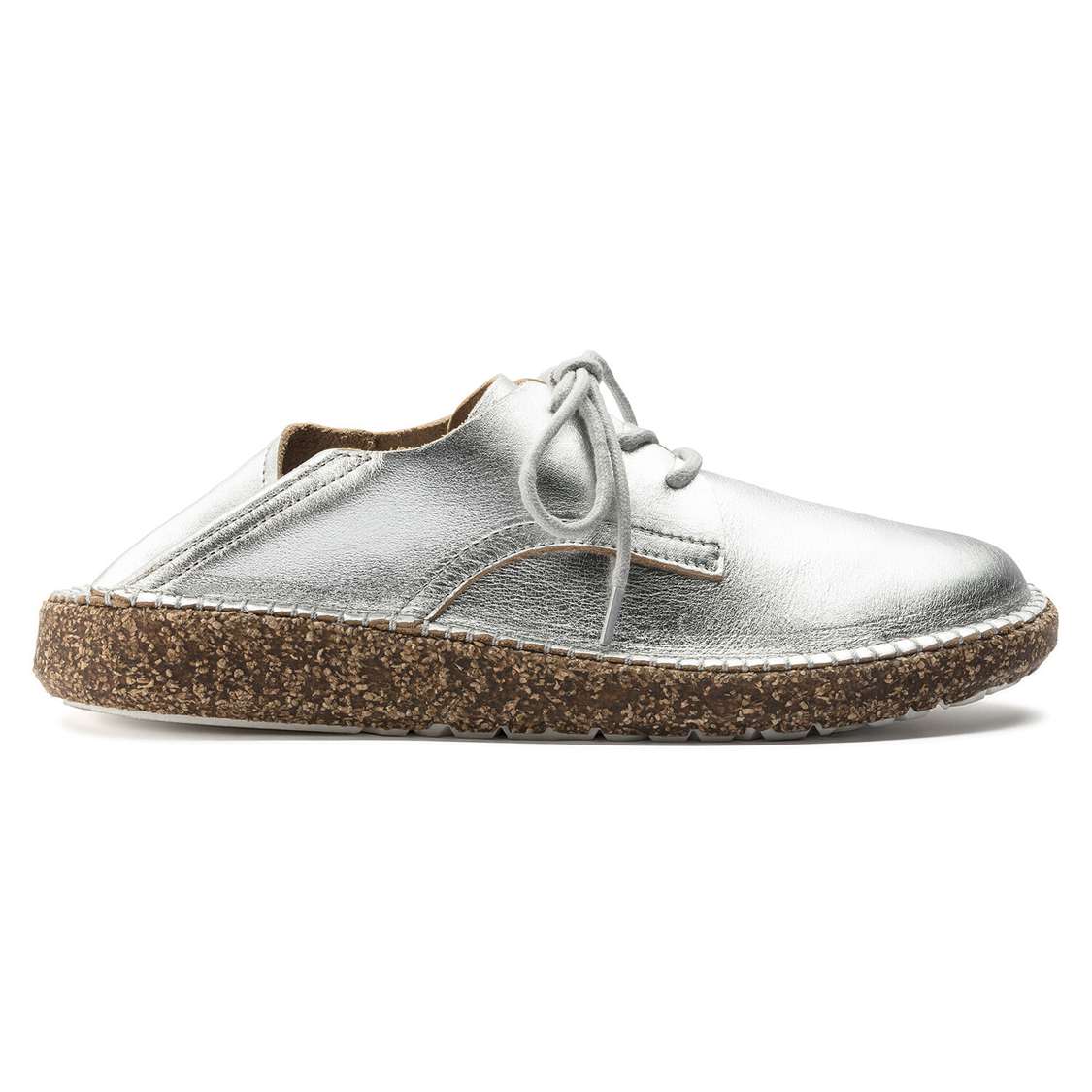 Silver Birkenstock Gary Leather Women's Low Shoes | SiVAj597LYr