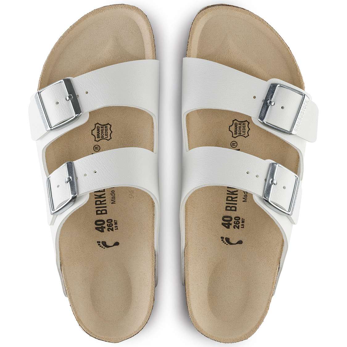 White Birkenstock Arizona Birko-Flor Men's Two Strap Sandals | E2s6oFQzQEQ