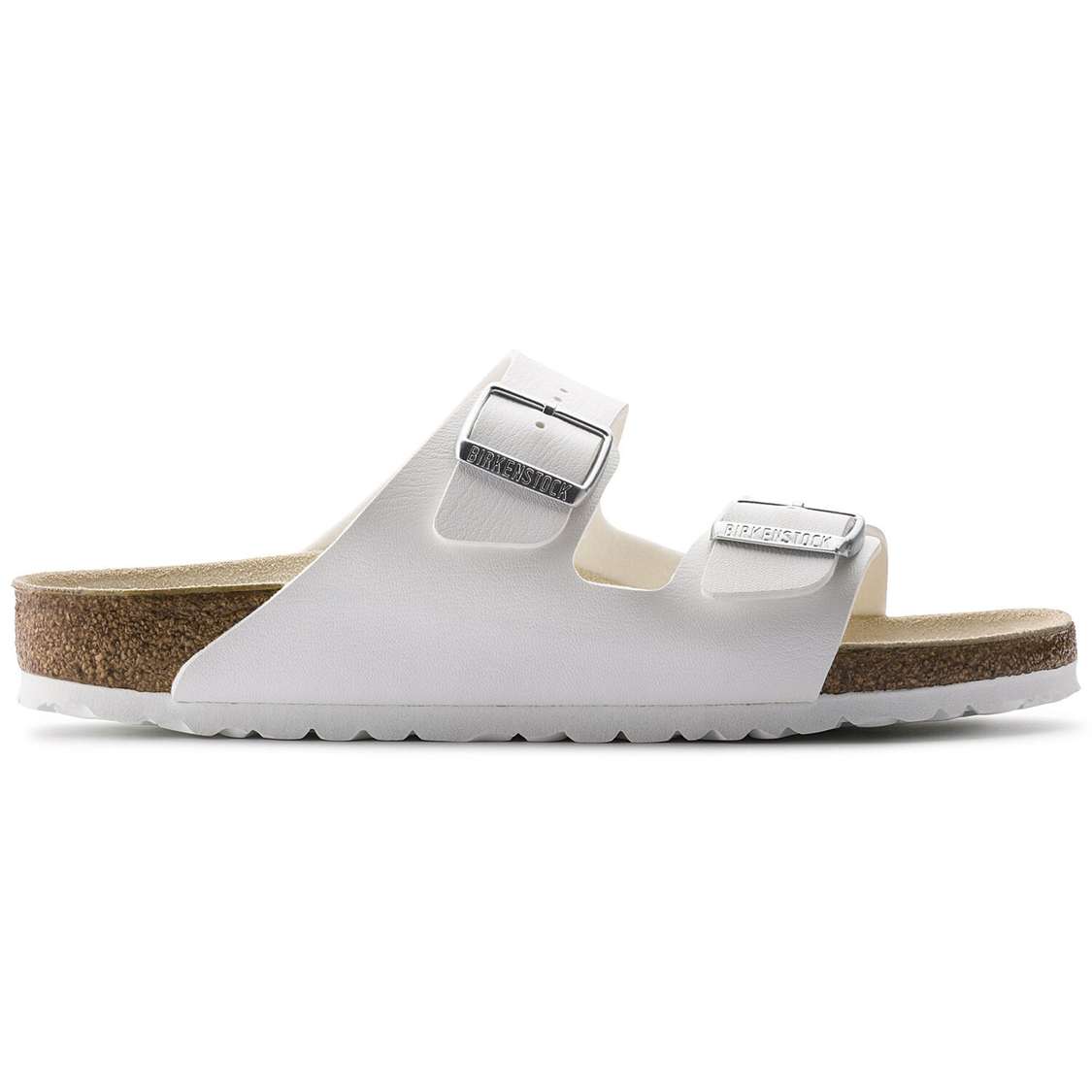 White Birkenstock Arizona Birko-Flor Men's Two Strap Sandals | E2s6oFQzQEQ