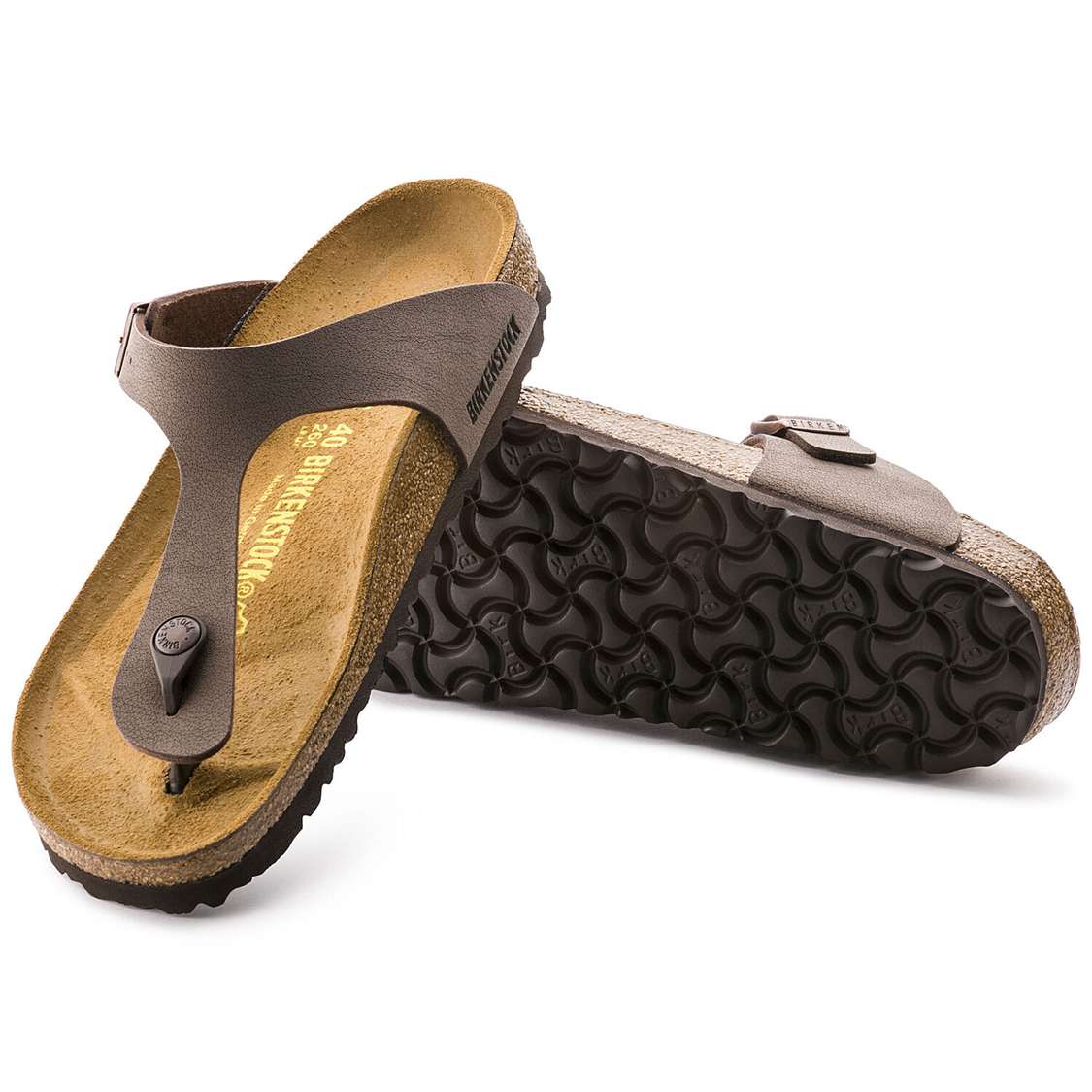 Yellow Birkenstock Gizeh Birkibuc Men's One Strap Sandals | eZ552kL9Gna