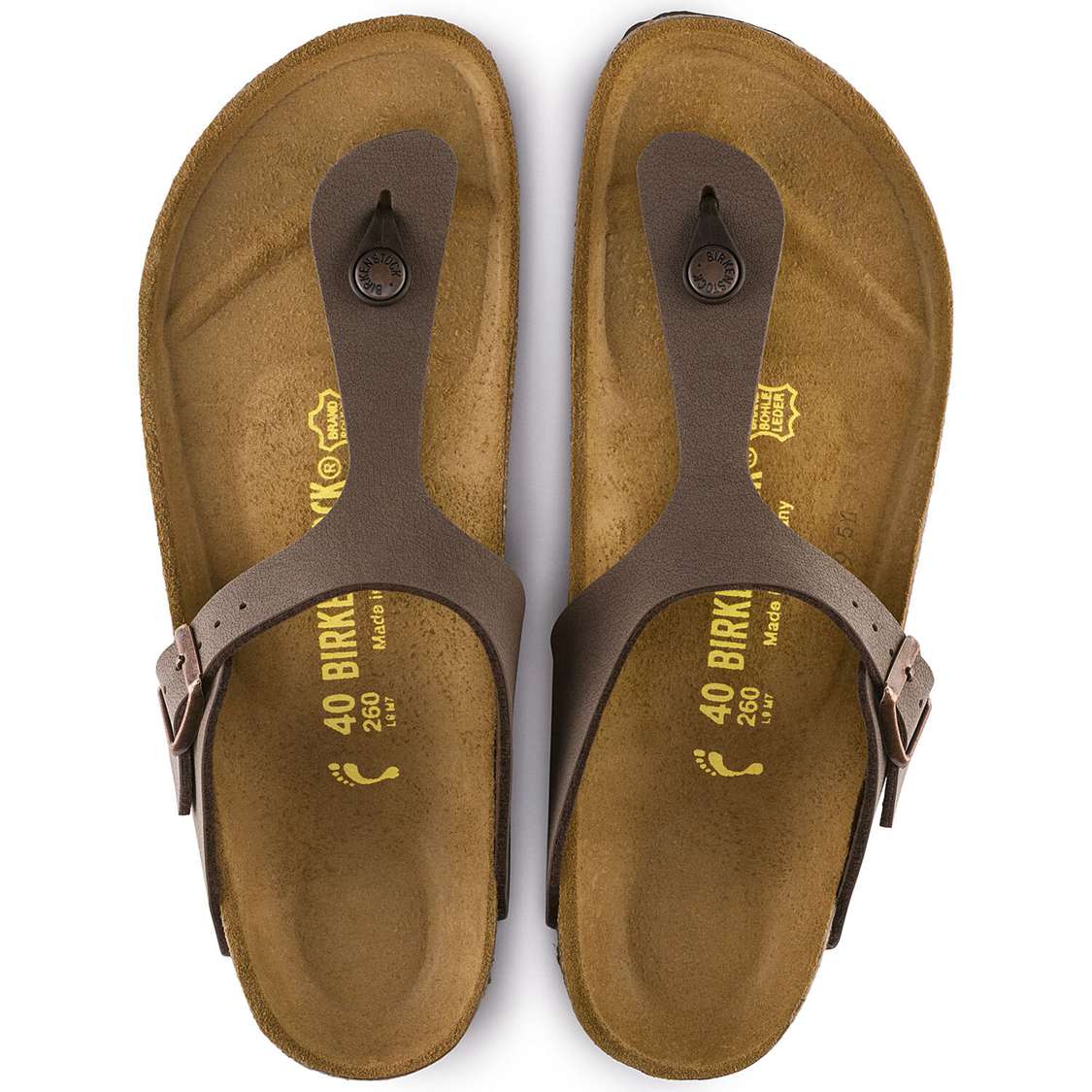 Yellow Birkenstock Gizeh Birkibuc Men's One Strap Sandals | eZ552kL9Gna